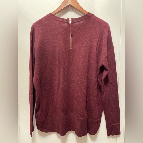 Burgundy Womens Sweater With Zipper By H&M Size L - Picture 4 of 6